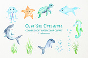 Sea Creature Clipart, an Animal Illustration by Corner Croft (Thumbnail 2 of 4)