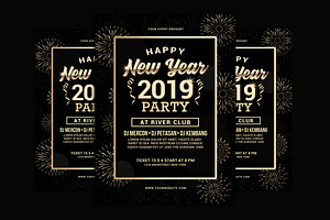 New Year Party, a Flyer Template by Muhamad Iqbal hidayat
