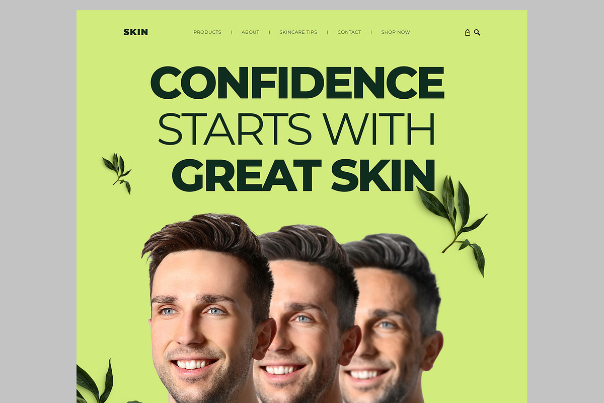 Men Skin Care Products Landing Page, an UI Kit Template by CreativeShaper (Photo 2 of 6)