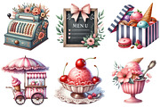 Coquette Ice Cream Shop Clipart, an Illustration by Pixels.Craft (Thumbnail 6 of 9)