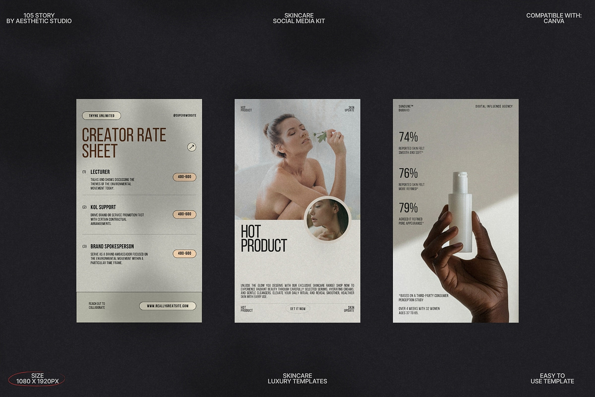 Skincare Story Canva Bundle Set preview 8