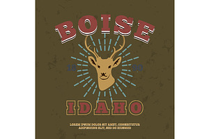 Boise, Idaho. T-shirt Graphic Print