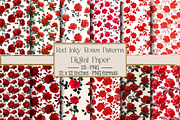 Red Inky Roses Seamless Patterns, a Texture Illustration by DreamPrint404 (Thumbnail 1 of 4)