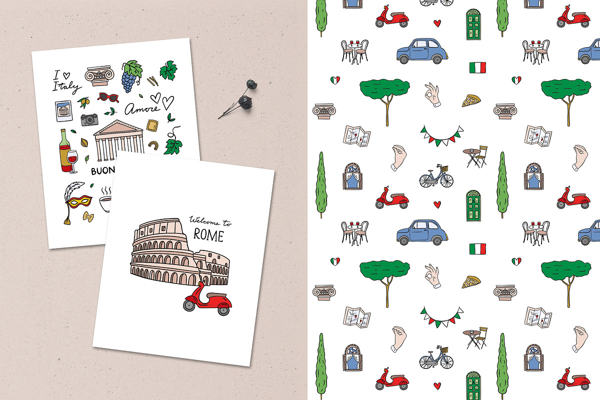 Italy Illustrations And Patterns, an Illustration by Redchocolate (Photo 7 of 8)