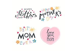 Set of Mothers Day quotes, an Illustration by sceptical cactus