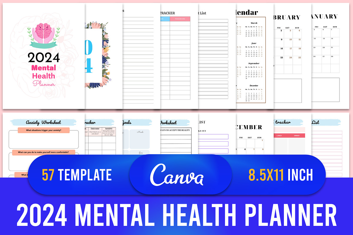 2024 Mental Health Planner Canva