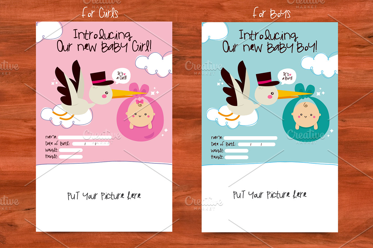 Cards to announcement your baby, an Invitation Template by himoki (Photo 2 of 3)