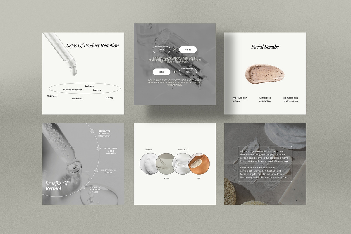 Skincare Instagram Post Templates, a Social Media Template by Terraa Studio Design (Photo 3 of 10)