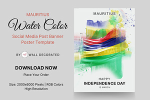 Mauritius social media post banner, a Print Template by Walldecorated