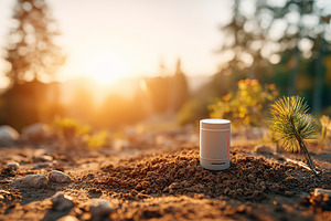 Small smart station in a field at sunset enhancing environmental monitoring eff, a Nature Photo by AlyaAnd