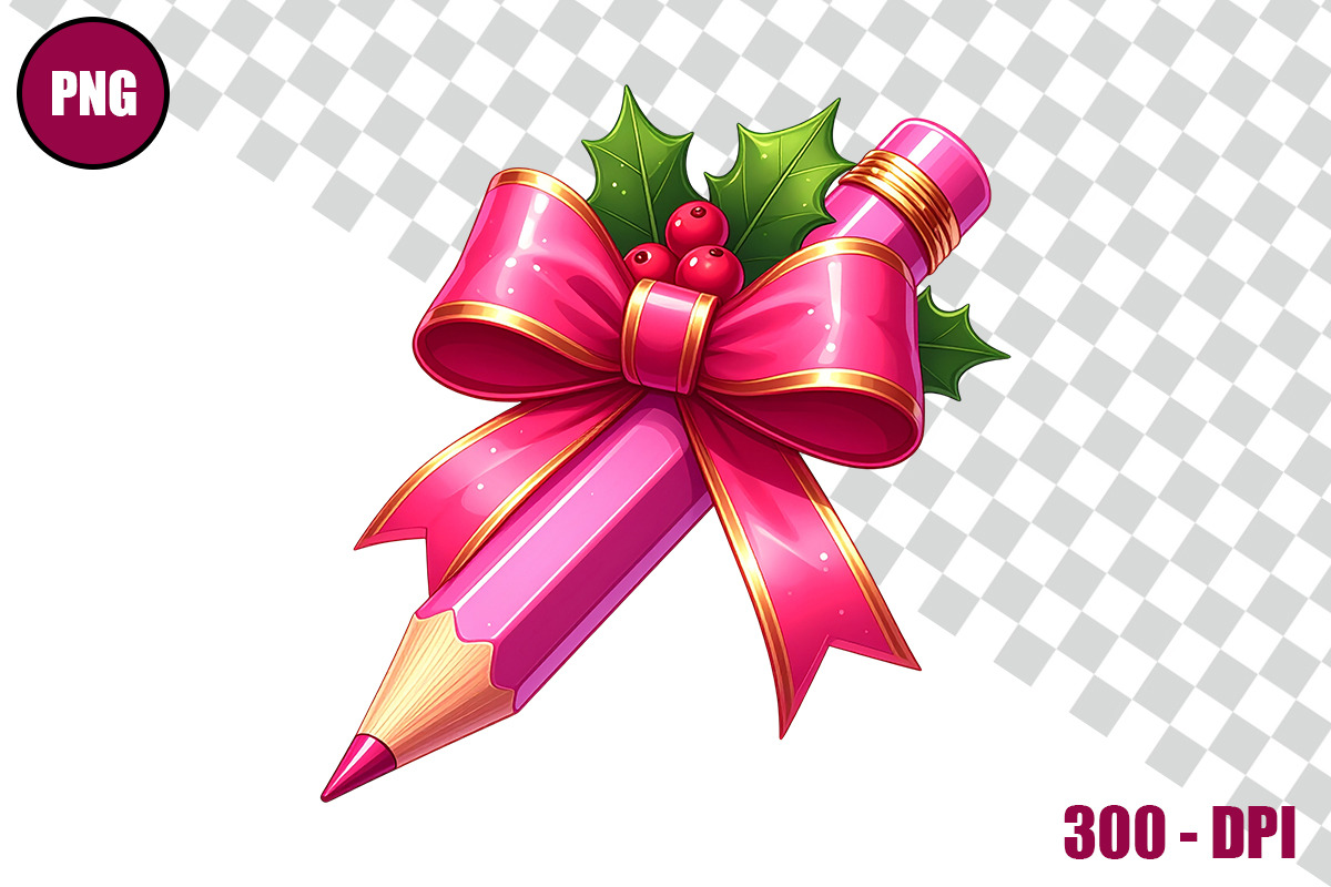 Pencil with Bow Clipart Bundle Files, a Decorative Illustration by taramija (Photo 2 of 26)