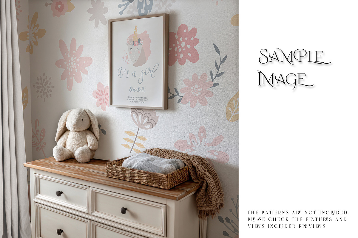 Nursery Wallpaper PNG & PSD Mockups, a Mockup by mock-ups (Photo 6 of 15)