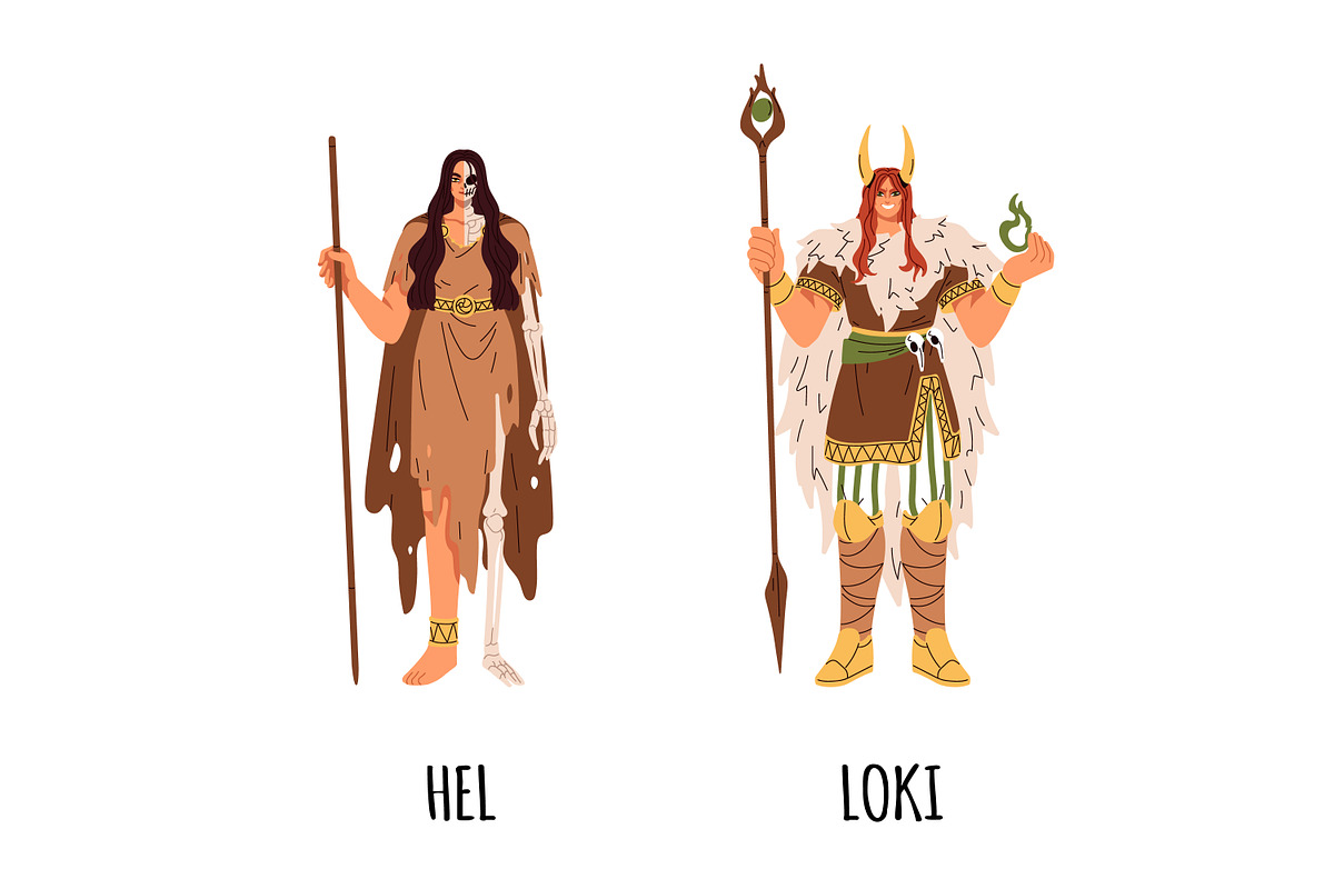 Norse mythology. Gods, goddesses set, a Person Illustration by Good Studio (Photo 5 of 9)