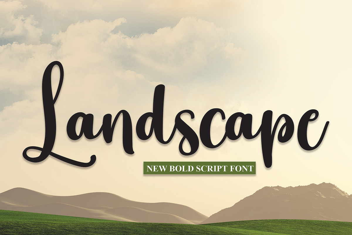 Landscape | Script Font, a Script Font by Scratchones | Creative Market