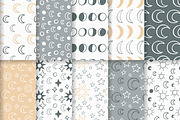 20 Sun, Star & Moon seamless pattern, a Pattern Graphic by SiDesign (Thumbnail 7 of 7)