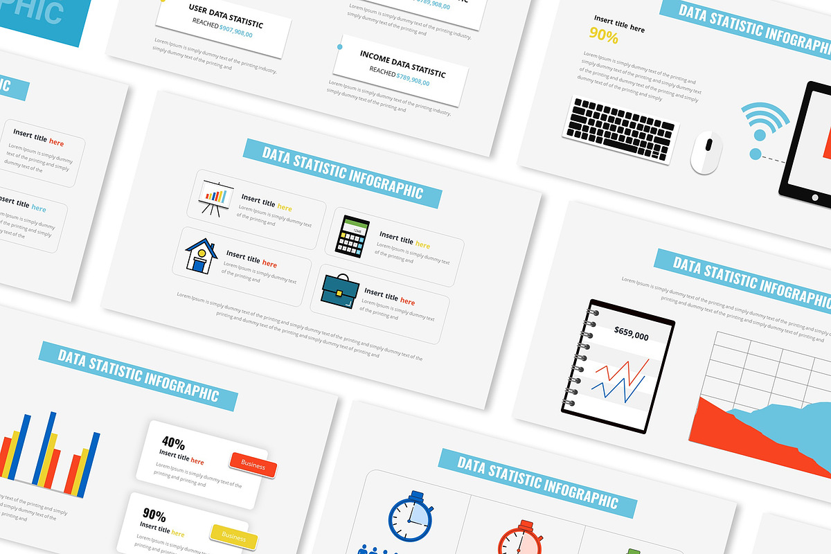 Data Statistic Infographic Powerpoin, a Presentation Template by Formatika Studio