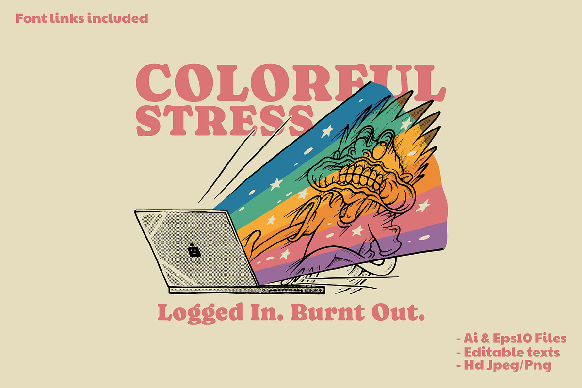 Laptop Bursting Rainbow Onto a Man, a Branding & Logo Template by Judsart (Photo 1 of 3)