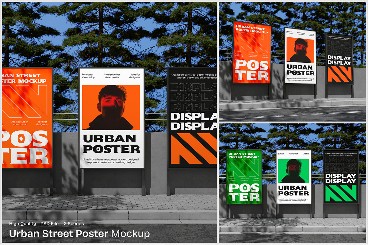 Urban Street Poster Mockup, an Advertising Mockup by Unerispace (Photo 1 of 5)