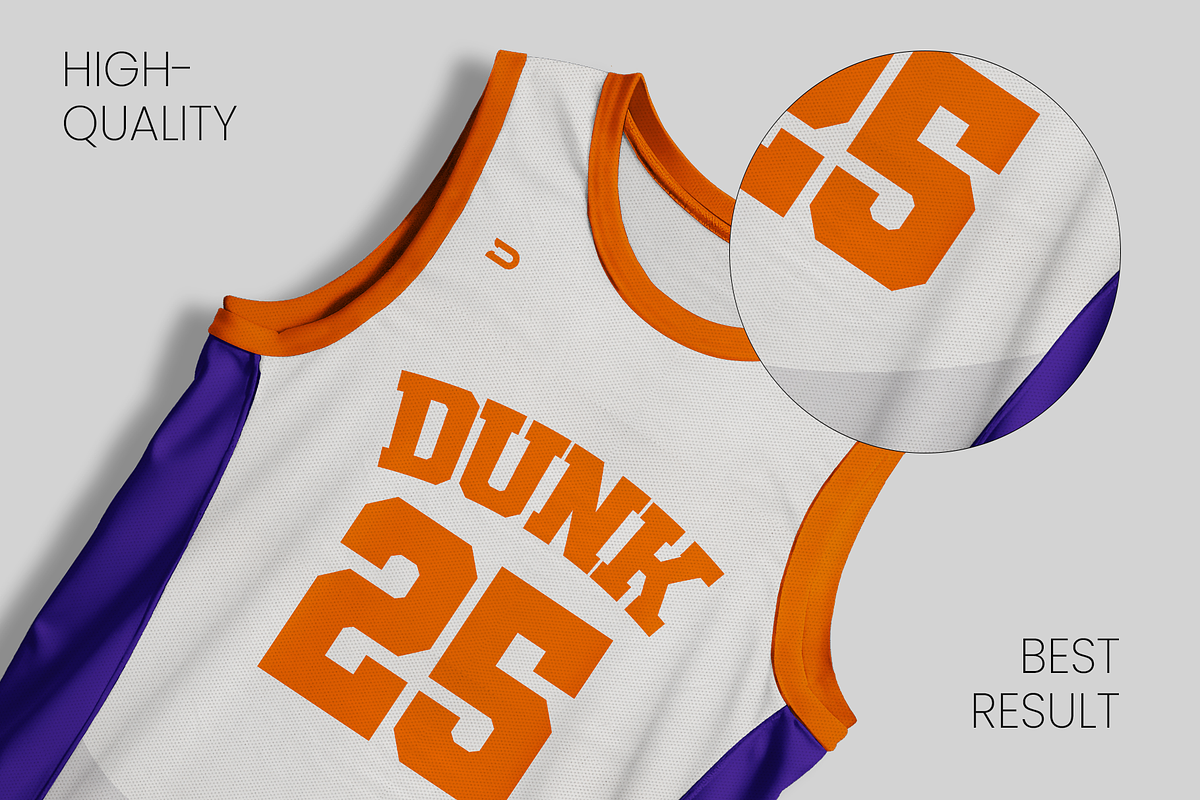Dunk-Basketball Jersey+Shorts Mockup, a Shirt Mockup by Mocktopia (Photo 3 of 10)