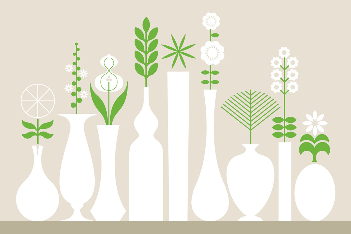 Vases & Flowers, a Decorative Illustration by EightHourDay