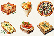 Watercolor Italian Fast Food Clipart, an Illustration by OK Design (Thumbnail 5 of 5)