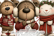Whimsical Christmas Animals Clipart, an Animal Illustration by Sublimation Artist (Thumbnail 1 of 6)