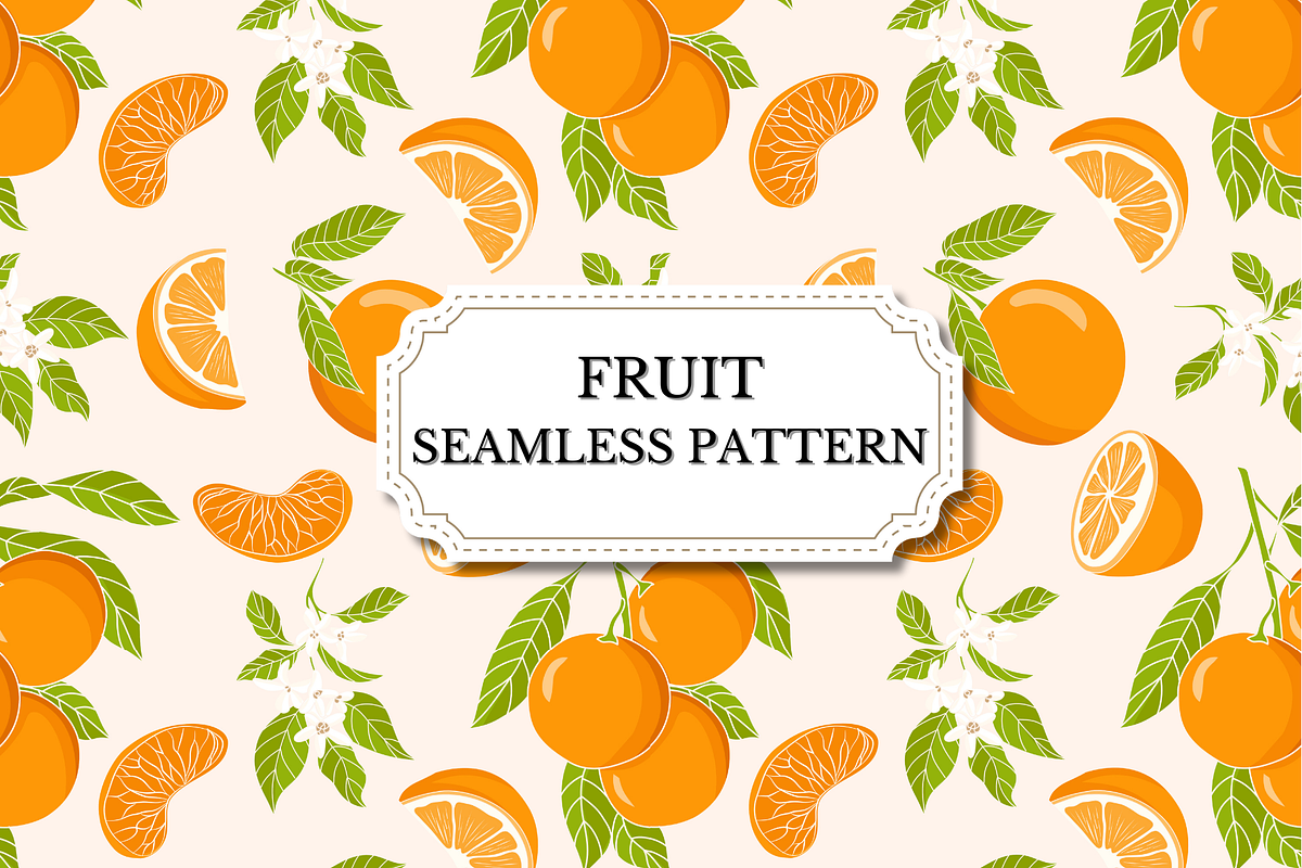 Orange Seamless Pattern, a Pattern Graphic by wind mill (Photo 1 of 4)