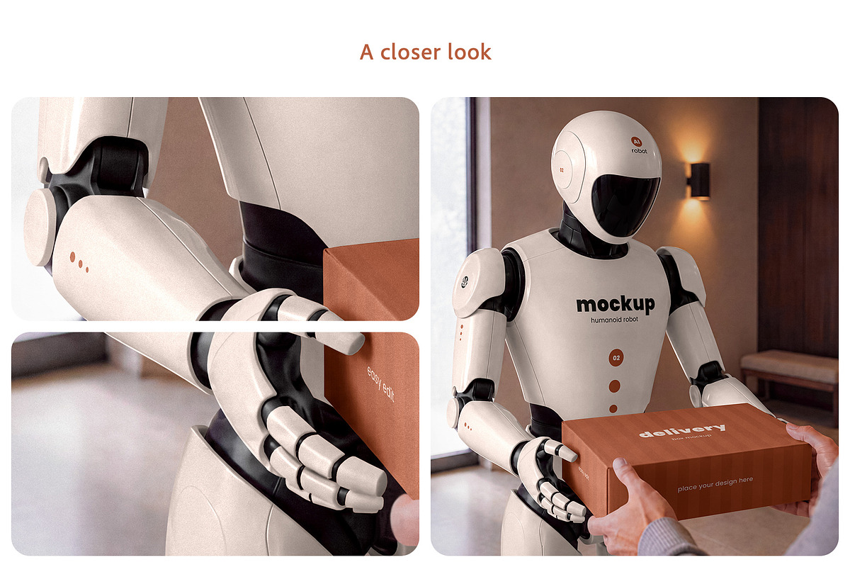 AI Humanoid Robot Branding Mockup, an Android Mockup by Country4k (Photo 4 of 4)
