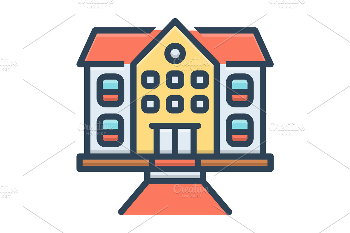 School academy color icon, a Duotone Icon by Creative priyanka