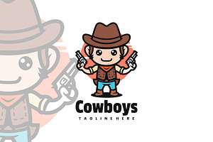 Cowboys Cartoon Logo Design., a Branding & Logo Template by VectorCraft