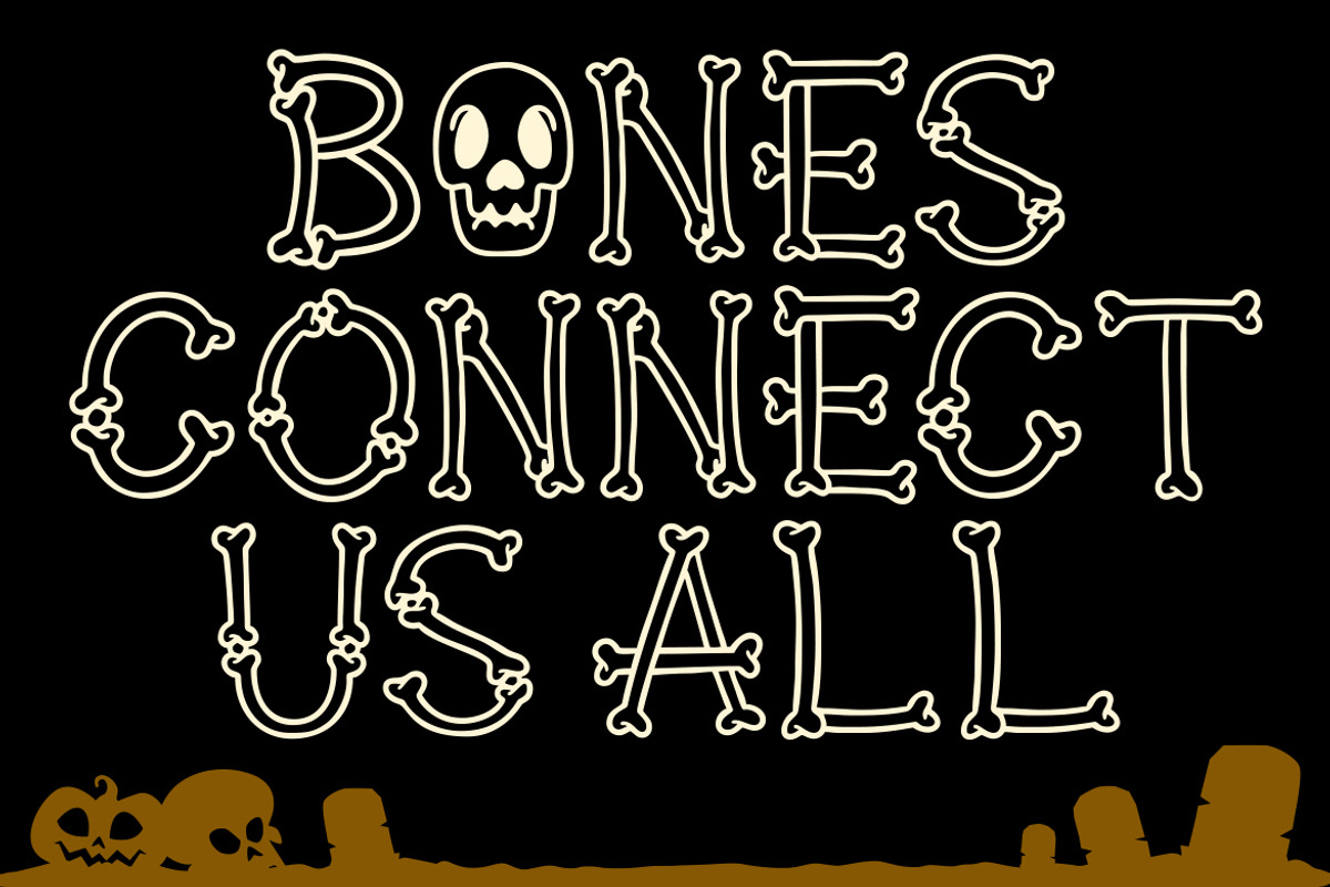 Groovy Skltns Bone Shaped Typeface, a Handwritten Font by GroovyFontCo (Photo 2 of 7)