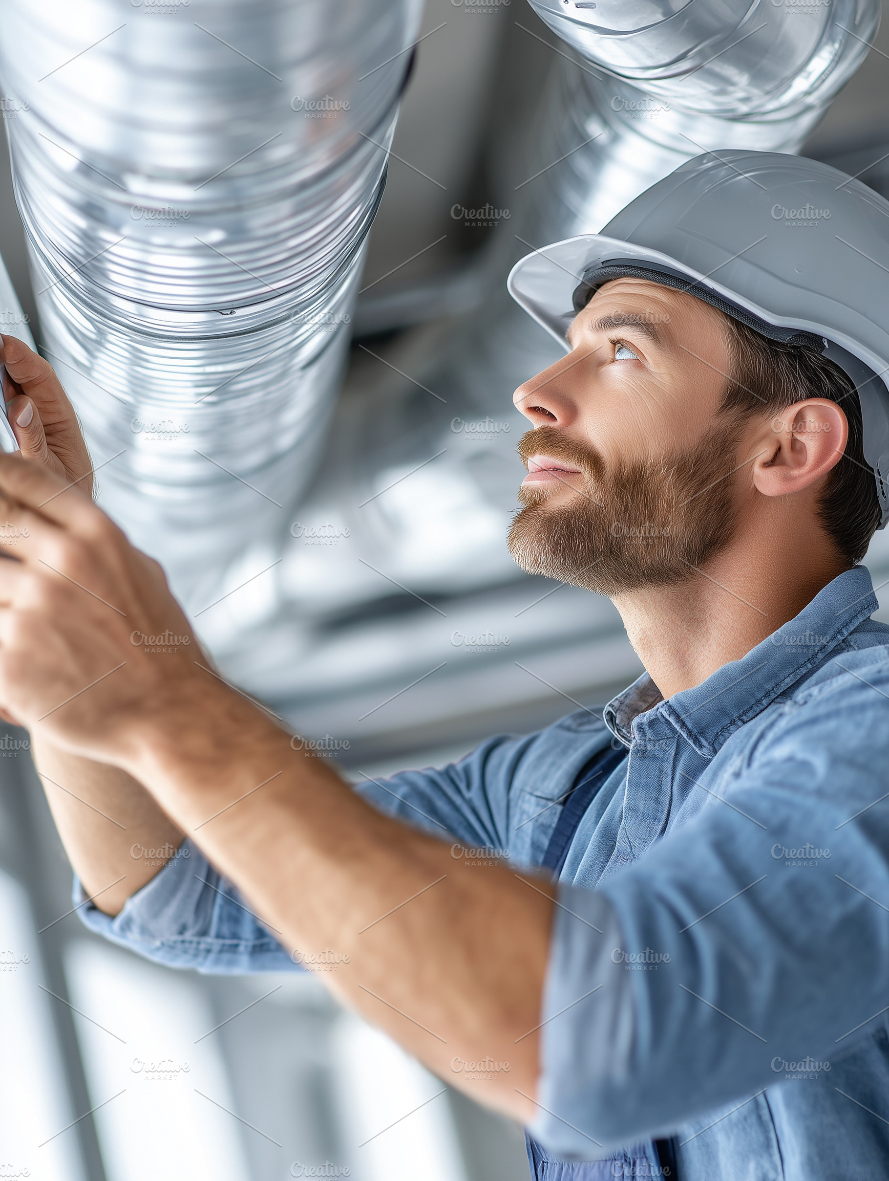 Professional HVAC technician, an Industrial Photo by MistyDay
