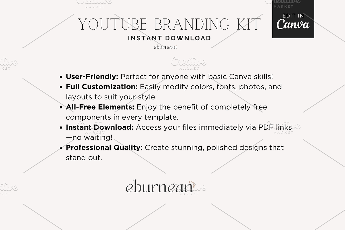 Youtube Branding Kit Canva, a Social Media Template by Studio Eburnean (Photo 4 of 5)