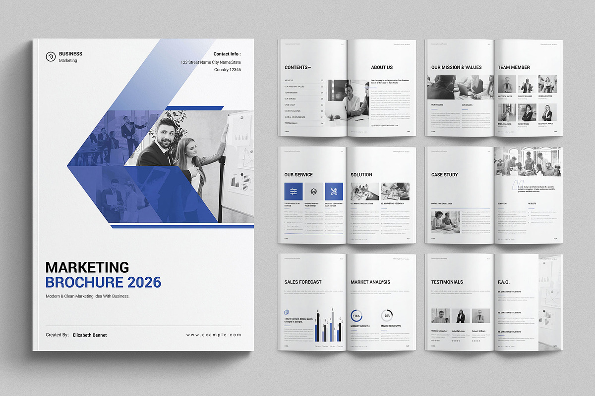 Marketing Brochure Template, a Brochure Template by E-Type (Photo 1 of 7)