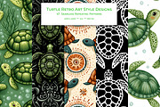 Turtle Retro Art Style Patterns, a Pattern Graphic by karenfoleyphoto (Thumbnail 1 of 10)