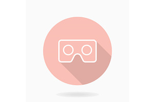 Modern Vector VR Logo in the Circle, an Icon by FineArtStudio