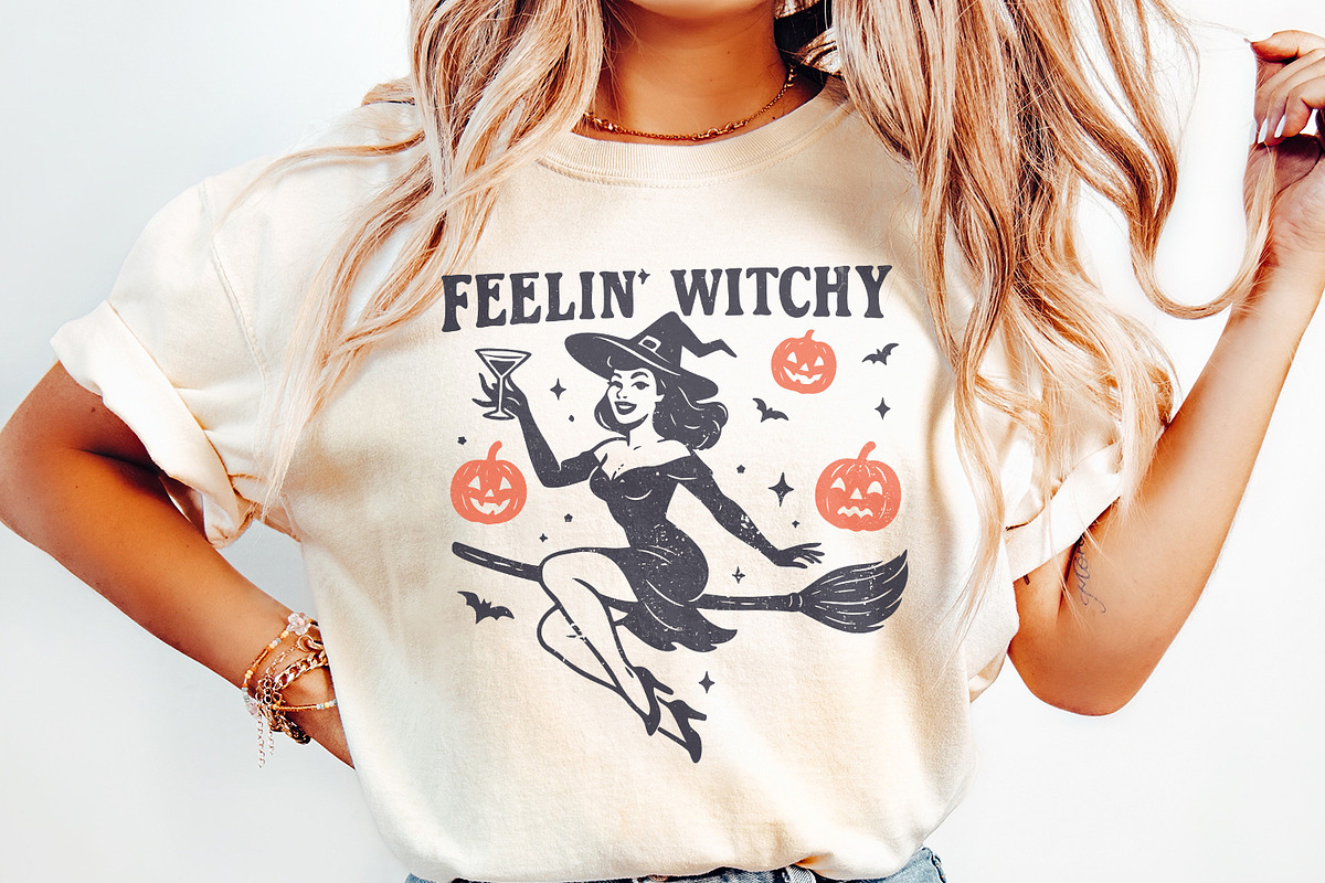 Feelin Witchy PNG, Retro Witch, an Illustration by SharpMarketplace (Photo 3 of 9)
