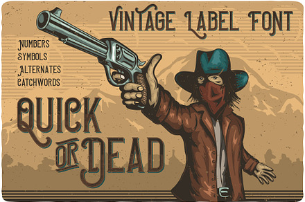 Quick or Dead, a Symbol Font by Vozzy Vintage Fonts