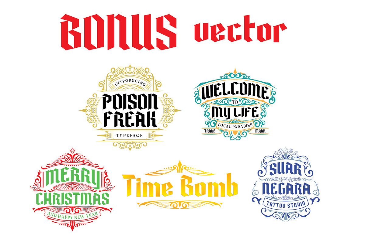 Poison Freak, a Blackletter Font by alit design (Photo 9 of 9)