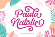 Paula Natalie - Playful Script Font, a Font by Grezline Studio (Thumbnail 1 of 10)
