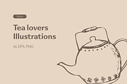 Tea Lovers Illustrations, an Illustration by naima.design (Thumbnail 2 of 7)