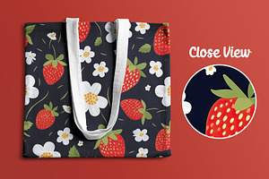 Floral Strawberry Digital Papers