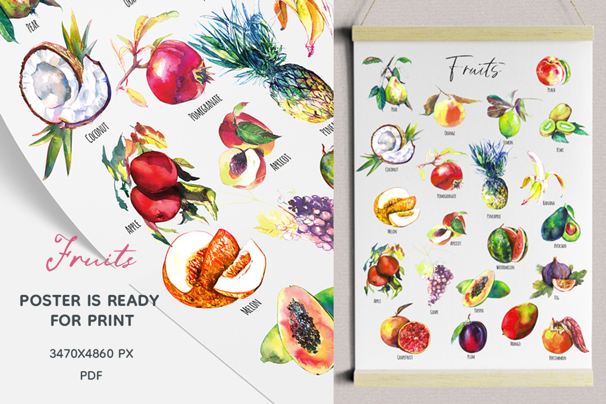 Fruits hand drawn clipart, a Food Illustration by Vero Arts (Photo 7 of 10)