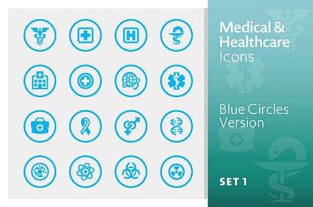 Medical Icons Set 1 - Blue Circles