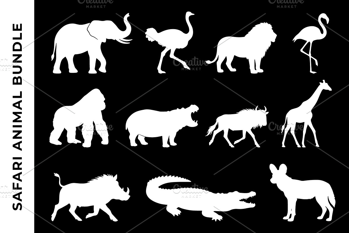 Safari Animal Silhouette Bundle Set, an Object Graphic by nandinigraphics (Photo 2 of 3)