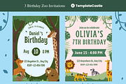 Zoo Birthday Invitations Templates, a Templates & Theme by TemplateCastleStore (Thumbnail 10 of 18)