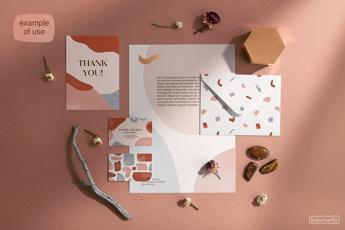 Terracotta Watercolor Shapes, a Texture Graphic by kilaniants (Photo 11 of 14)