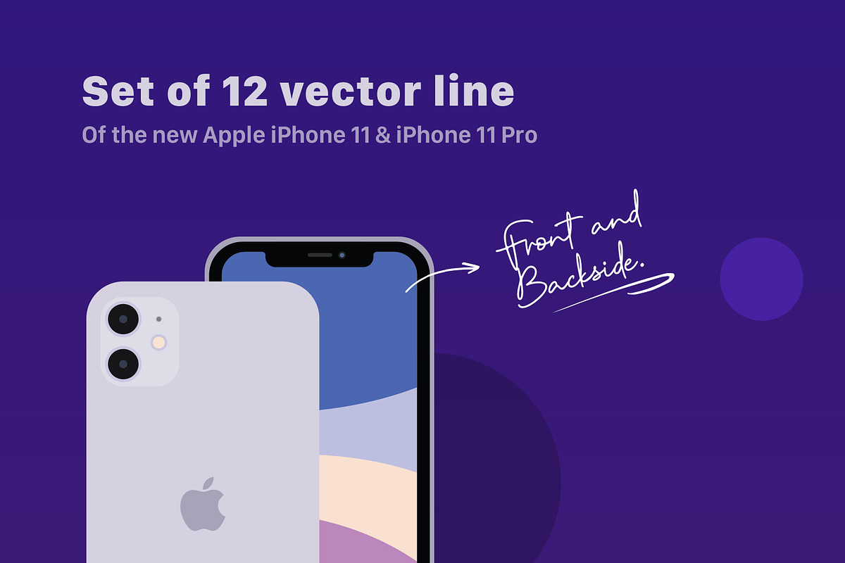 Minimal Flat iPhone 11 Vector Set, an Illustration by 80.design (Photo 3 of 6)