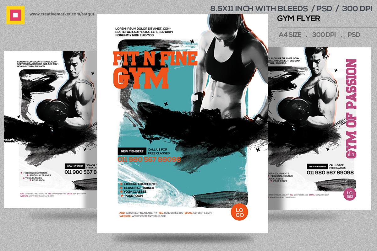 Fitness Flyer / Gym Flyer V12, a Flyer Template by Satgur Graphic Design (Photo 2 of 5)