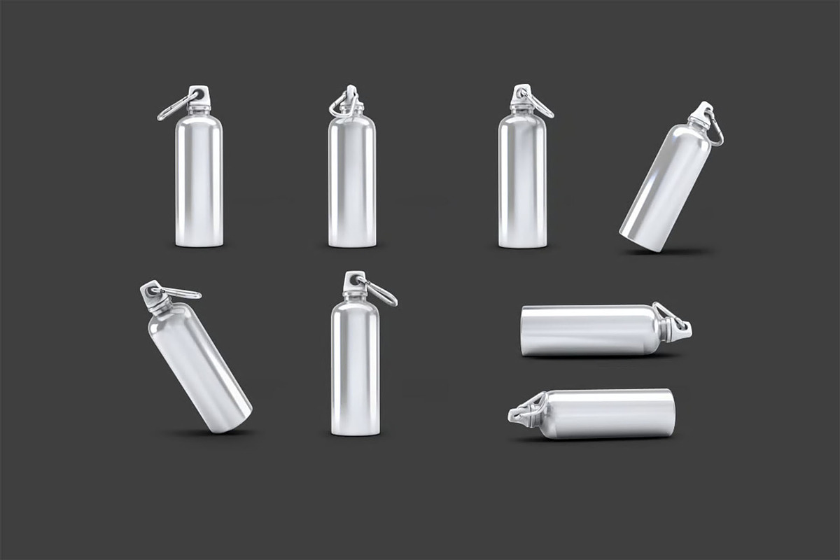 Drinking Bottle Flask Mock-Up, a Product Mockup by DesignRushMarket (Photo 6 of 6)